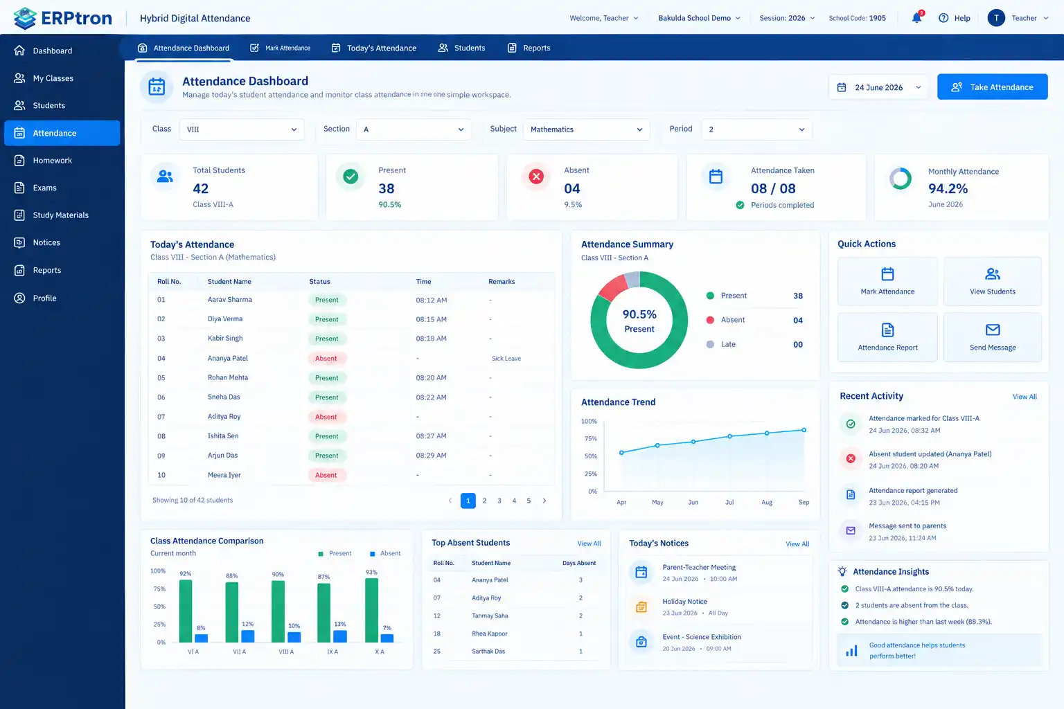 Hybrid Digital Attendance Platform
