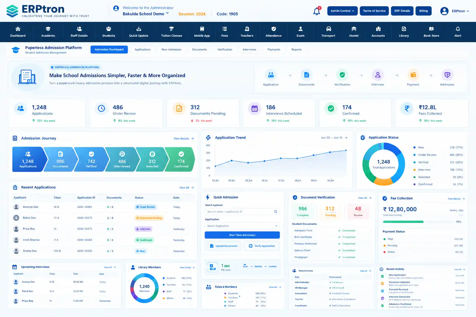 Paperless Admission Platform