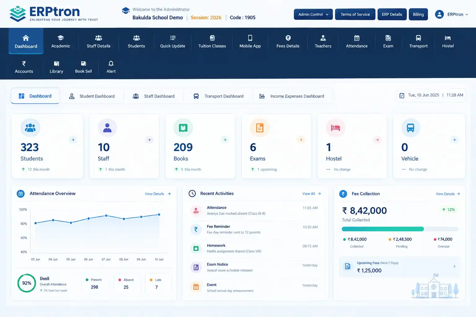 Admin dashboard preview