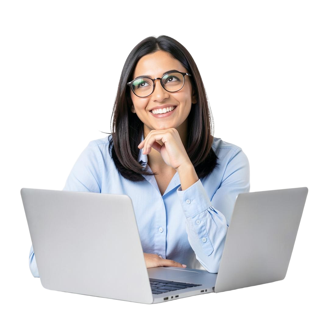 ERPtron user exploring connected modules on a laptop